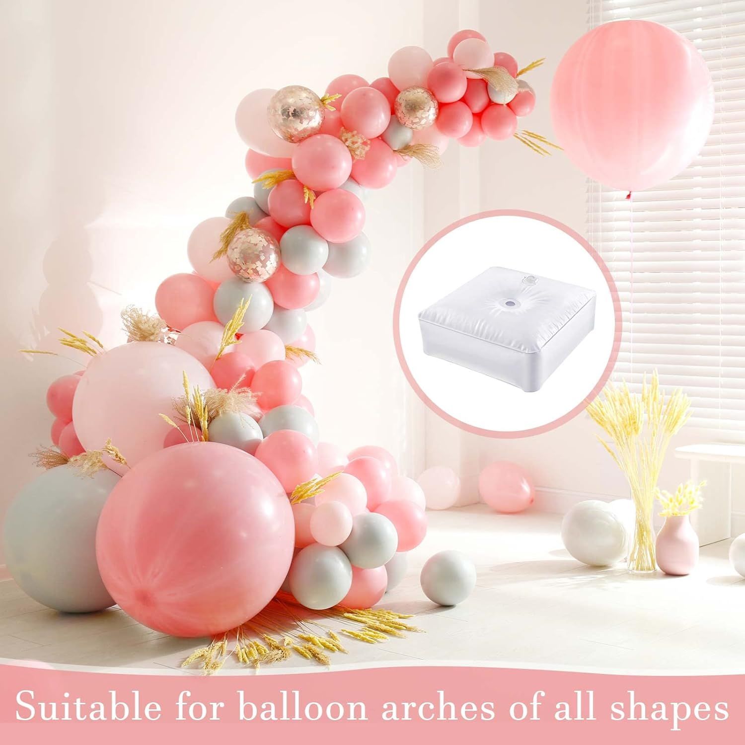 4 Pcs Balloon Arch Stands Base Heavyweight Water Bag for Column Stand and Arch Kit Balloon Stand for Party Wedding Graduation Birthday Decor, White - Image 6