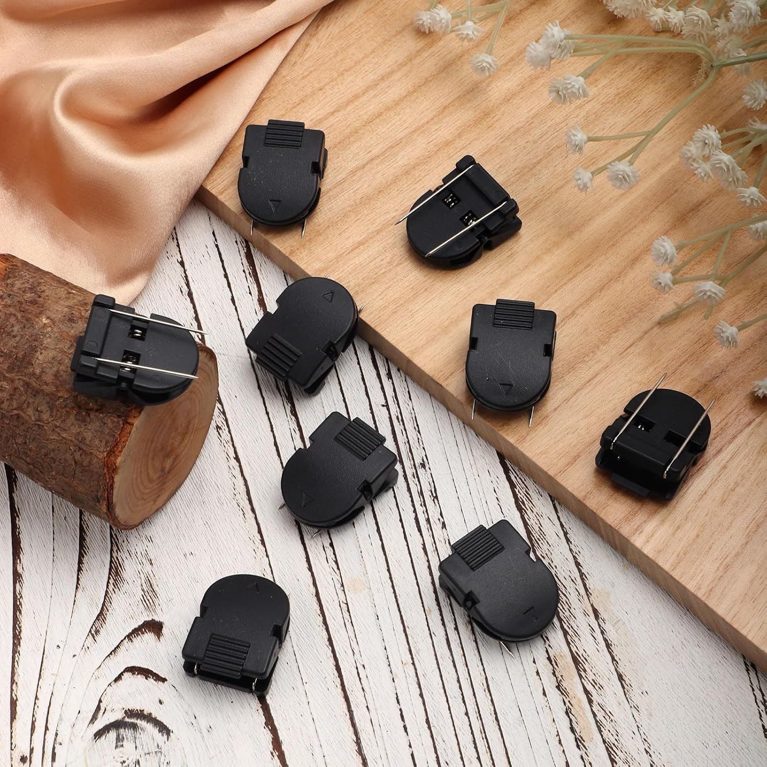 12pcs Cubicle Clips for Fabric Walls, Plastic Stainless Steel Fabric Panel Wall Clips Cubicle Hooks Cubicle Wall Accessories for Picture Note Memo Hanging - Image 2