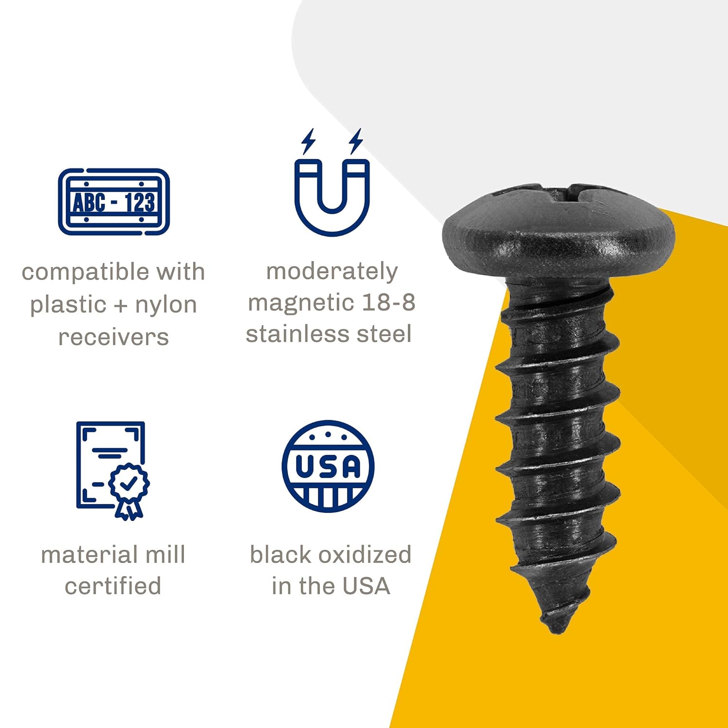 Stainless Steel Screws - Black Head, Oxidized Finish (Pack of 4) - Image 5