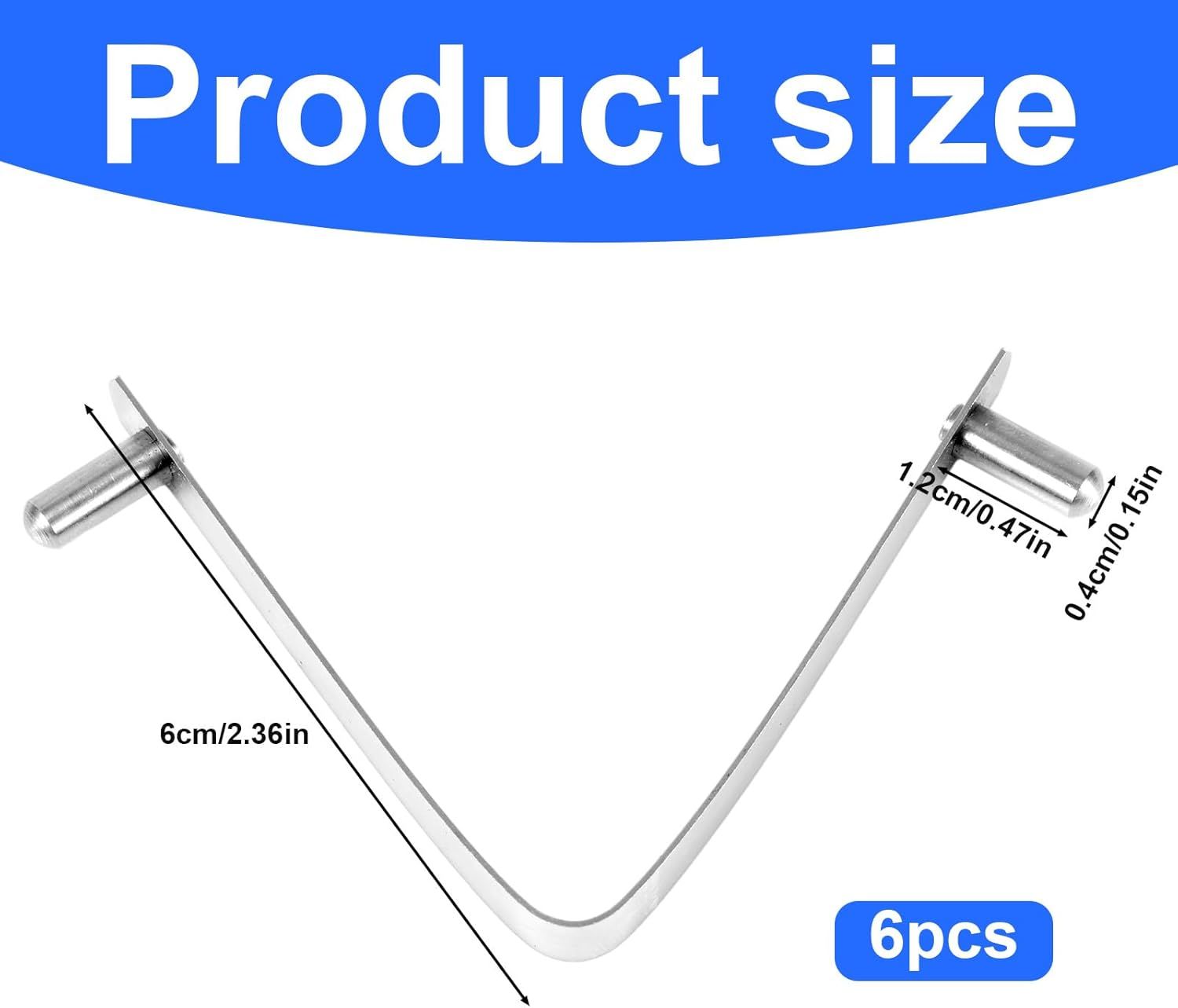 6pcs Pool Brush V-Shaped Clip, Stainless Steel Double Pin Spring Button Clip Pool Pole Butterfly Clips for Spa Skimmer Nets Vacuum Brushes Leaf Rake Swimming Cleaning Tool - Image 2