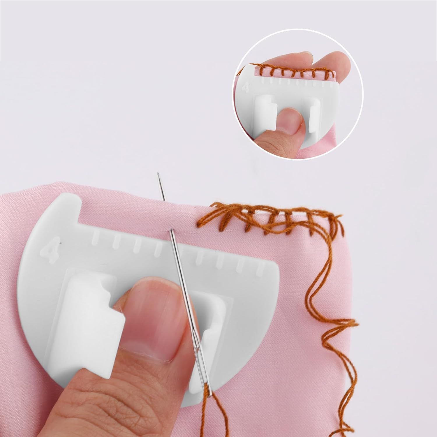 3pcs Sewing Needle Gauge Measuring Tool, Finger Thumb Ruler Sewing Template Lockranding Guide Tool for DIY Edge Even Stitching Lock Kit Quilting for Beginners and Seniors - Image 5