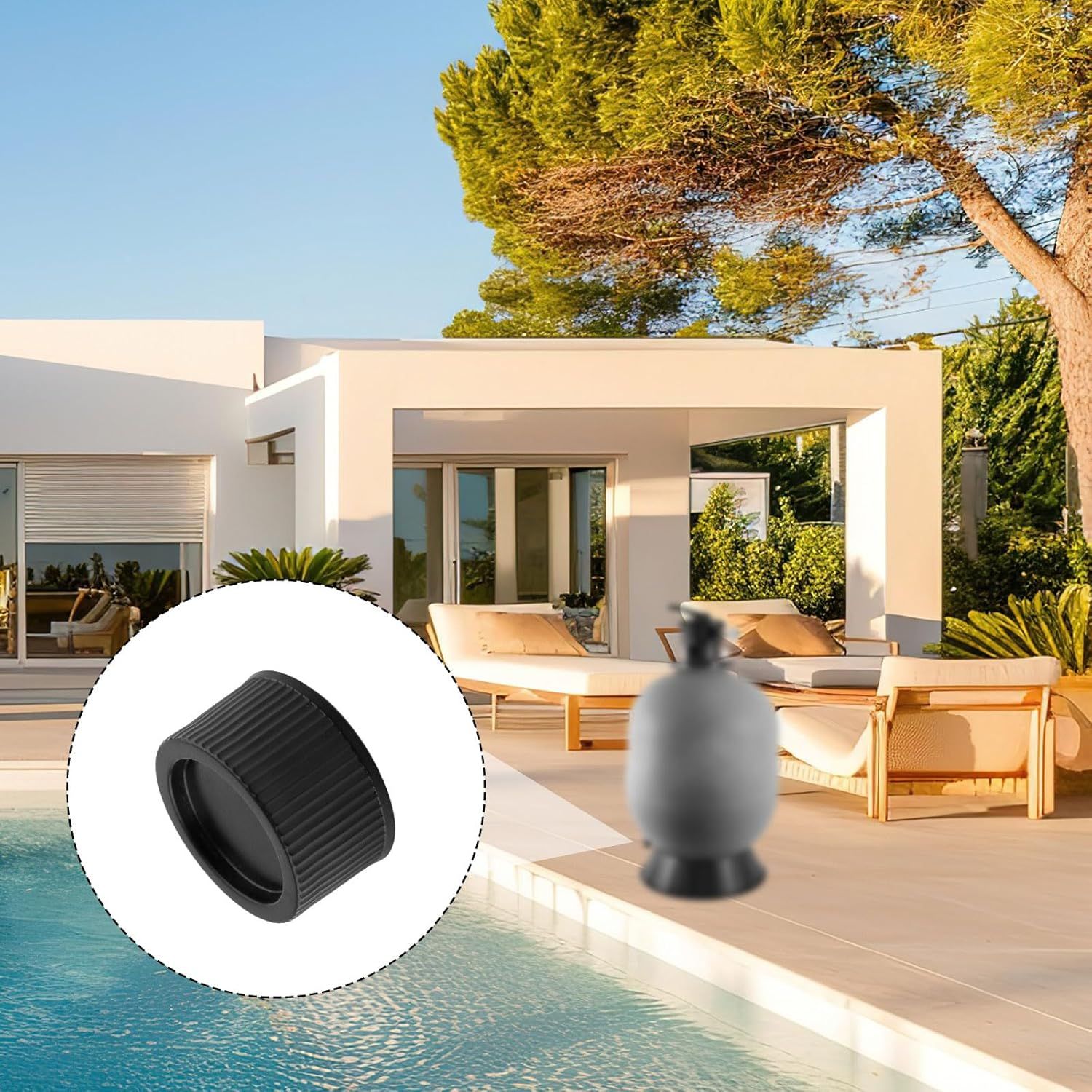 2pcs SX180HG Drain Cap, Pool Sand Filter Drain Cap Cover Plug Replacement Part with Gasket Compatible with Hayward Swimming Pool Sand Filter Models S166T S180T S244T S210T - Image 3