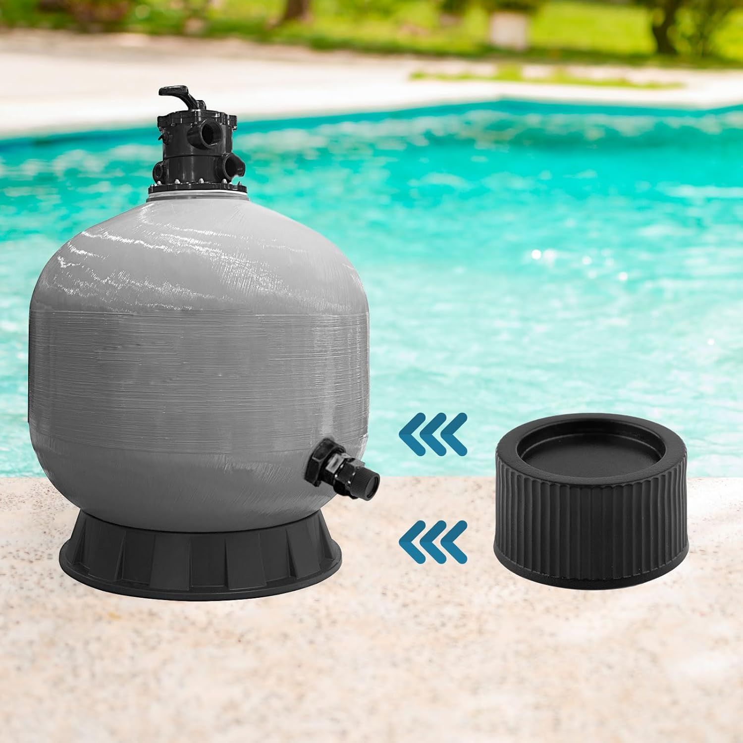 2pcs SX180HG Drain Cap, Pool Sand Filter Drain Cap Cover Plug Replacement Part with Gasket Compatible with Hayward Swimming Pool Sand Filter Models S166T S180T S244T S210T - Image 5