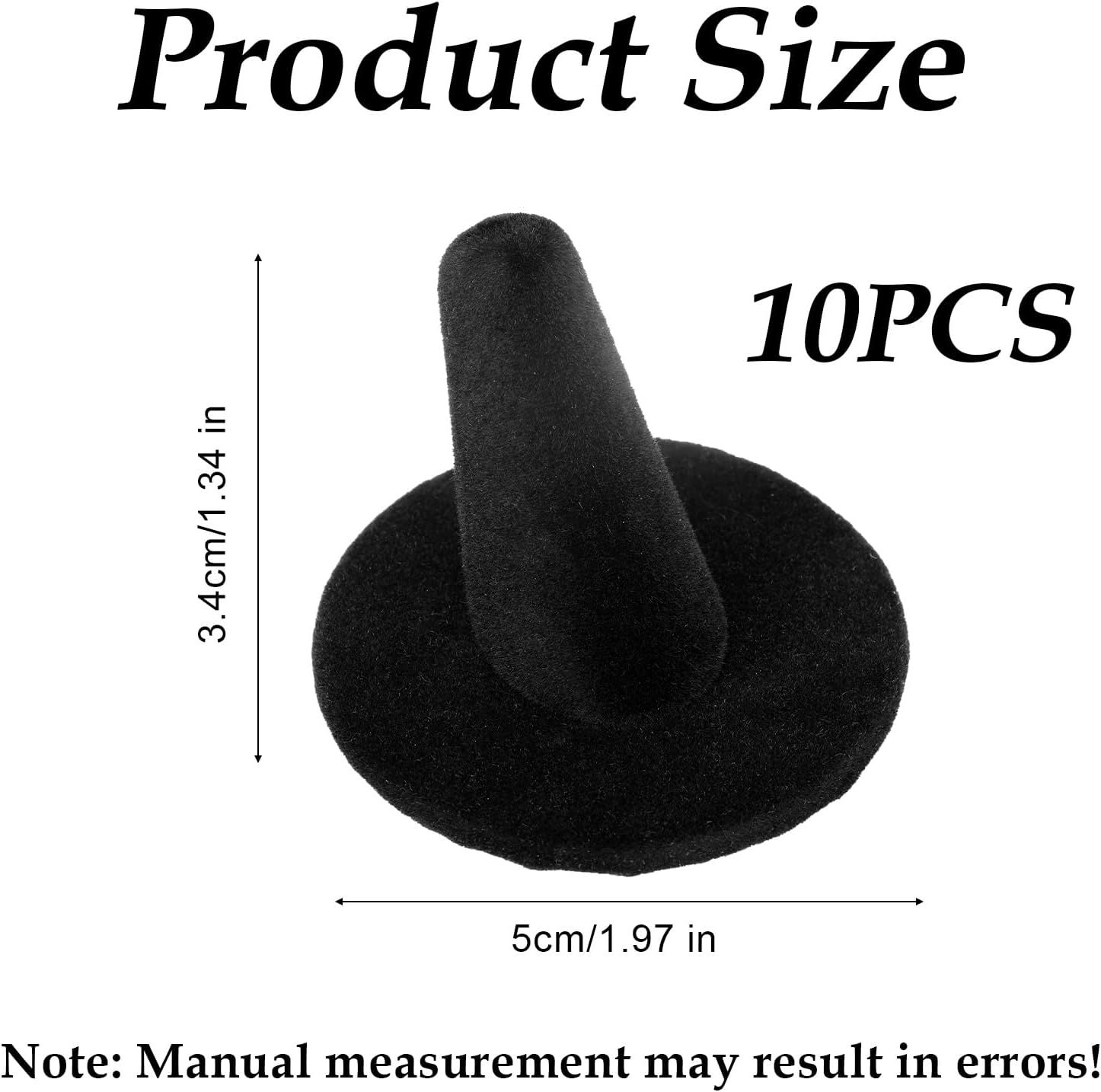 10pcs Black Velvet Ring Display Stand, Ring Holder Organizer Jewelry Storage Case Display Accessories for Vendor Home Shop Counter Showcase - Image 3