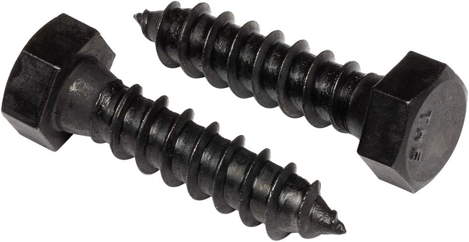 Stainless Steel Black Lag Bolts 3/8