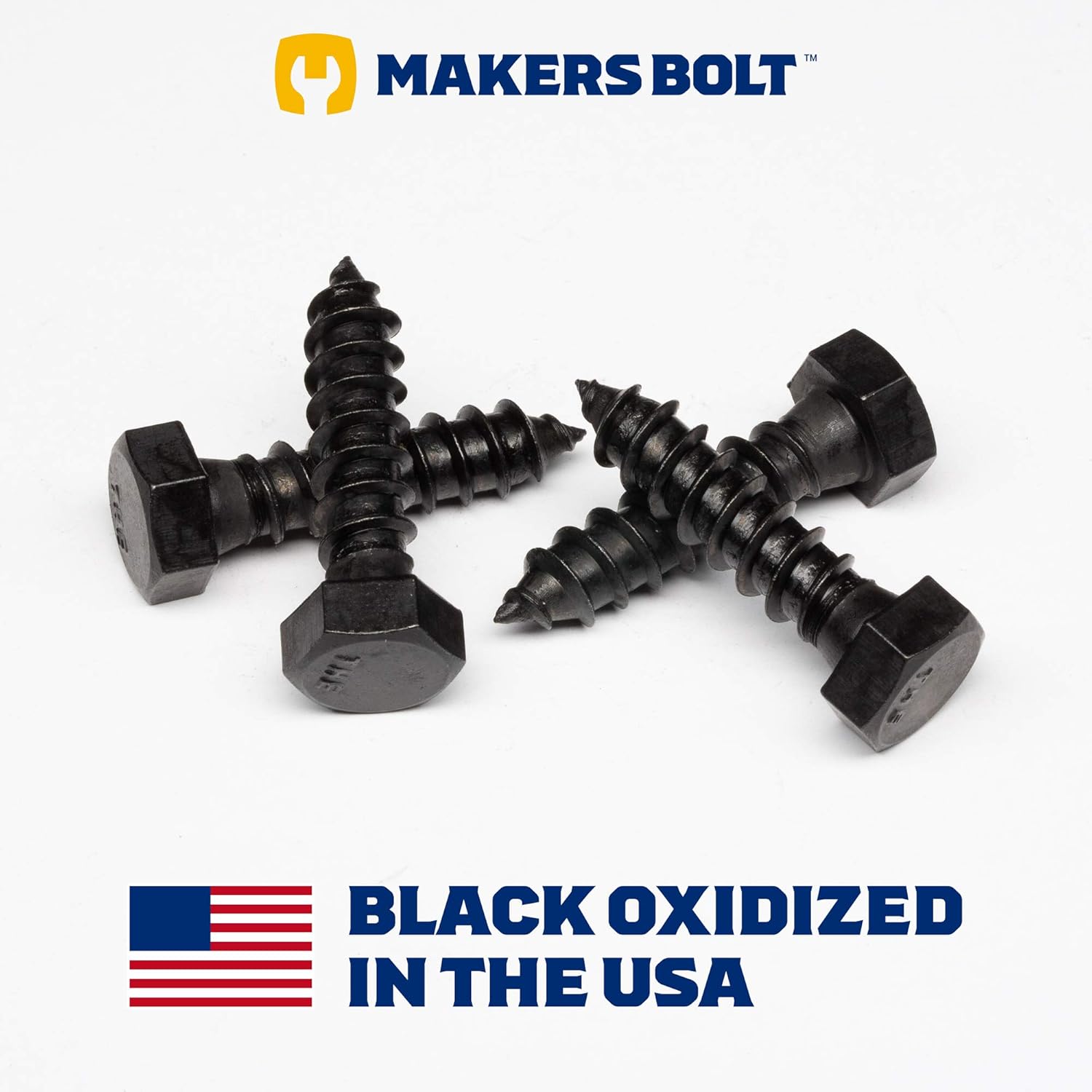 Stainless Steel Black Lag Bolts 3/8