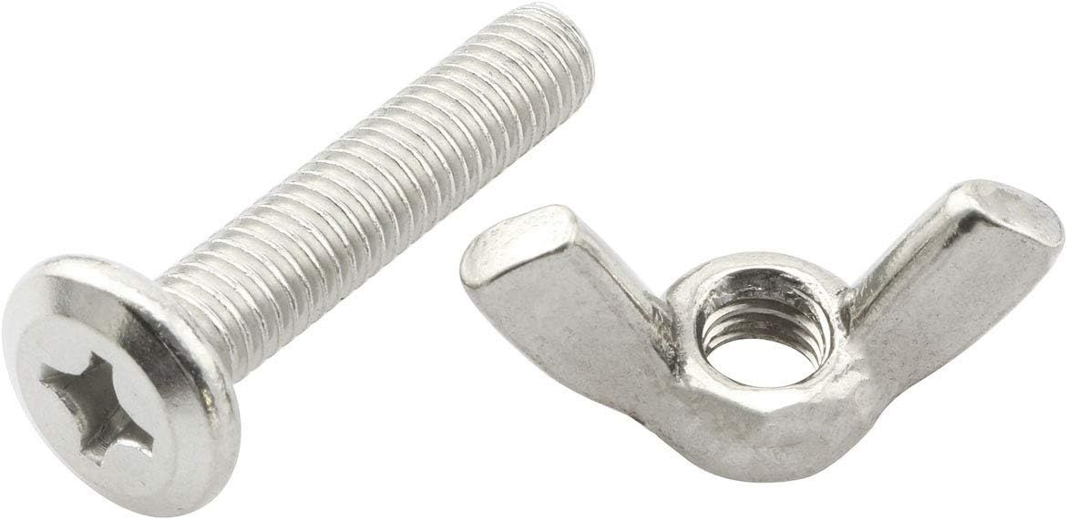 10PCS Stainless Steel Large Flat Head Screws M6x30 1/4 x 1-1/4 Sidewalk Bolts with 10 Wing Nuts - Image 3