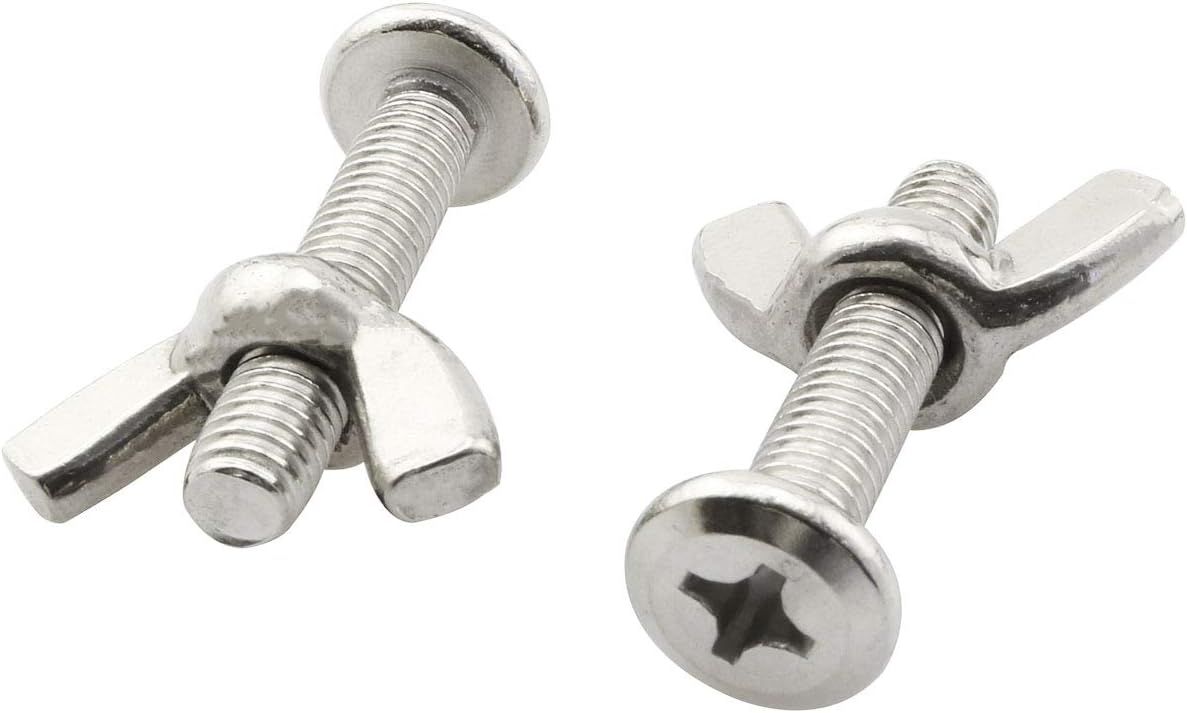 10PCS Stainless Steel Large Flat Head Screws M6x30 1/4 x 1-1/4 Sidewalk Bolts with 10 Wing Nuts - Image 4
