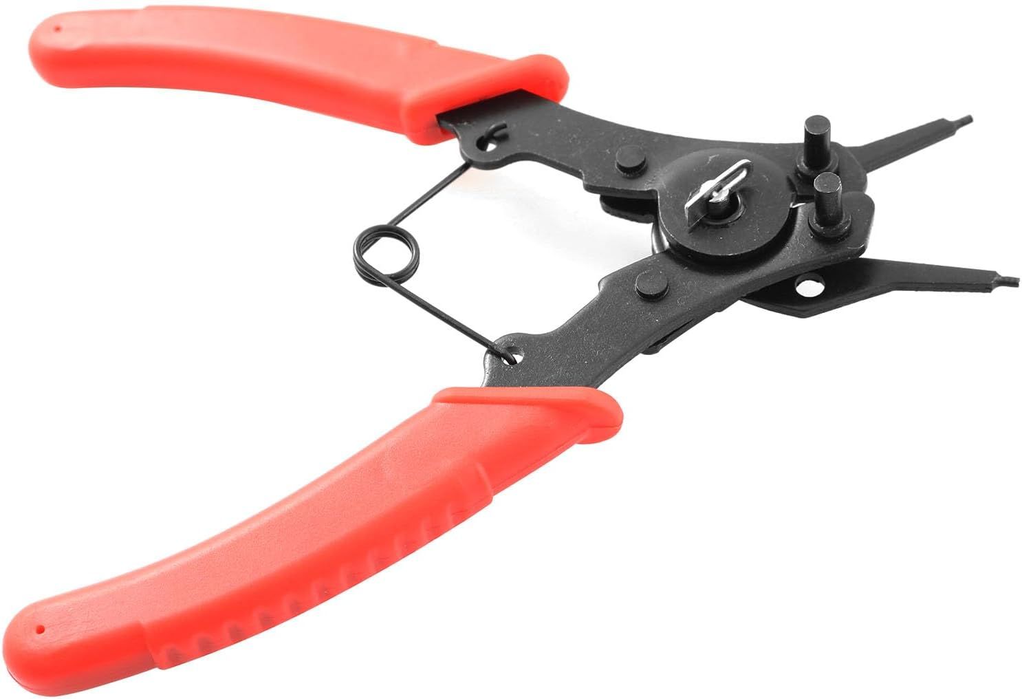 Snap Ring Pliers  1Set 4 In 1 C Clips Removal Retaining Set for Automotive and Engine Repair, Interchangeable Jaw Head 45 90 and 180 Degree Angled Jaws, AC Compressor Clutch Holding Tool - Image 3