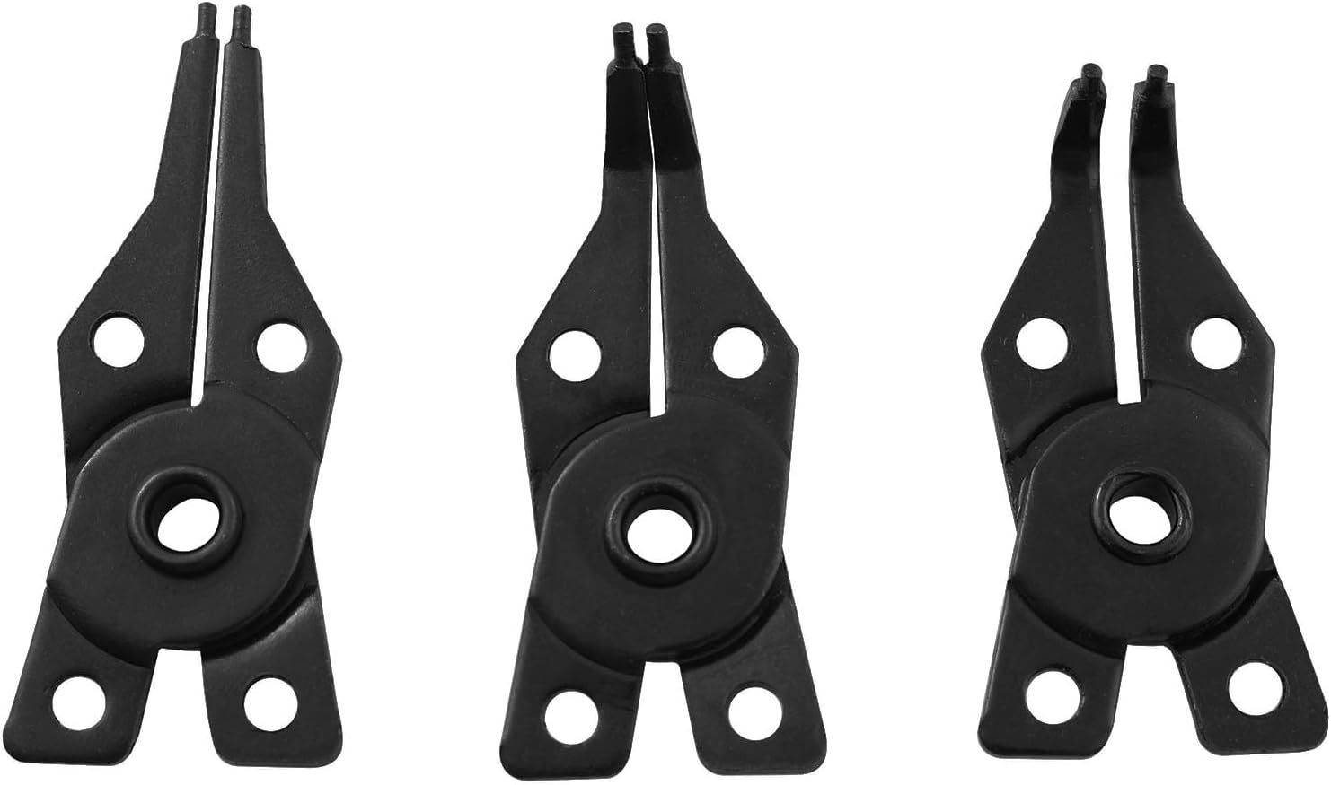 Snap Ring Pliers  1Set 4 In 1 C Clips Removal Retaining Set for Automotive and Engine Repair, Interchangeable Jaw Head 45 90 and 180 Degree Angled Jaws, AC Compressor Clutch Holding Tool - Image 4