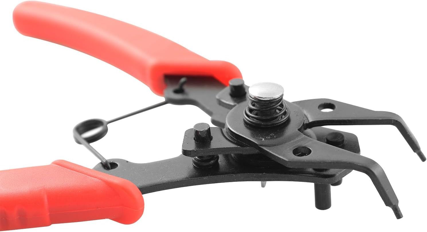 Snap Ring Pliers  1Set 4 In 1 C Clips Removal Retaining Set for Automotive and Engine Repair, Interchangeable Jaw Head 45 90 and 180 Degree Angled Jaws, AC Compressor Clutch Holding Tool - Image 5