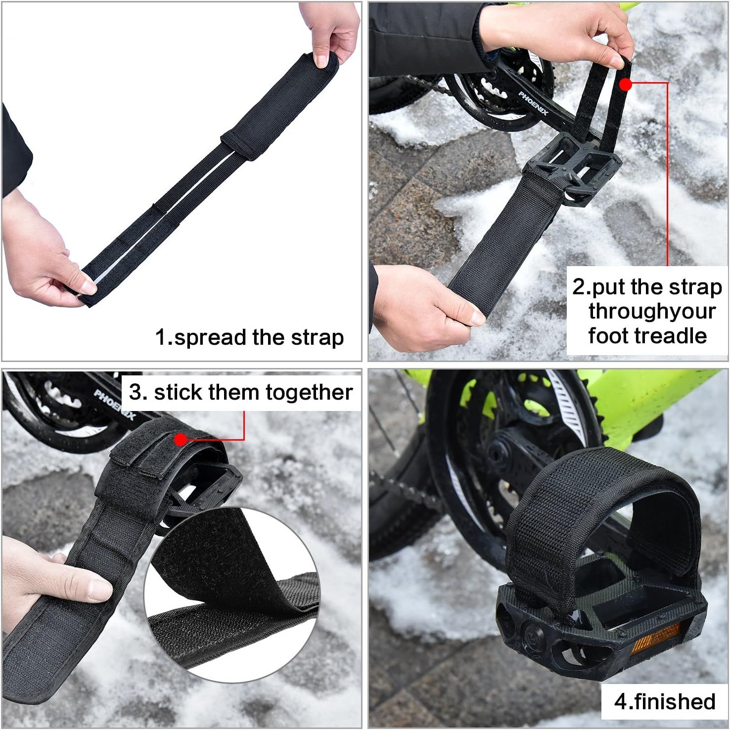 2 Pairs Kids Bicycle Feet Strap Pedal Straps for Fixed Gear Bike - Image 3