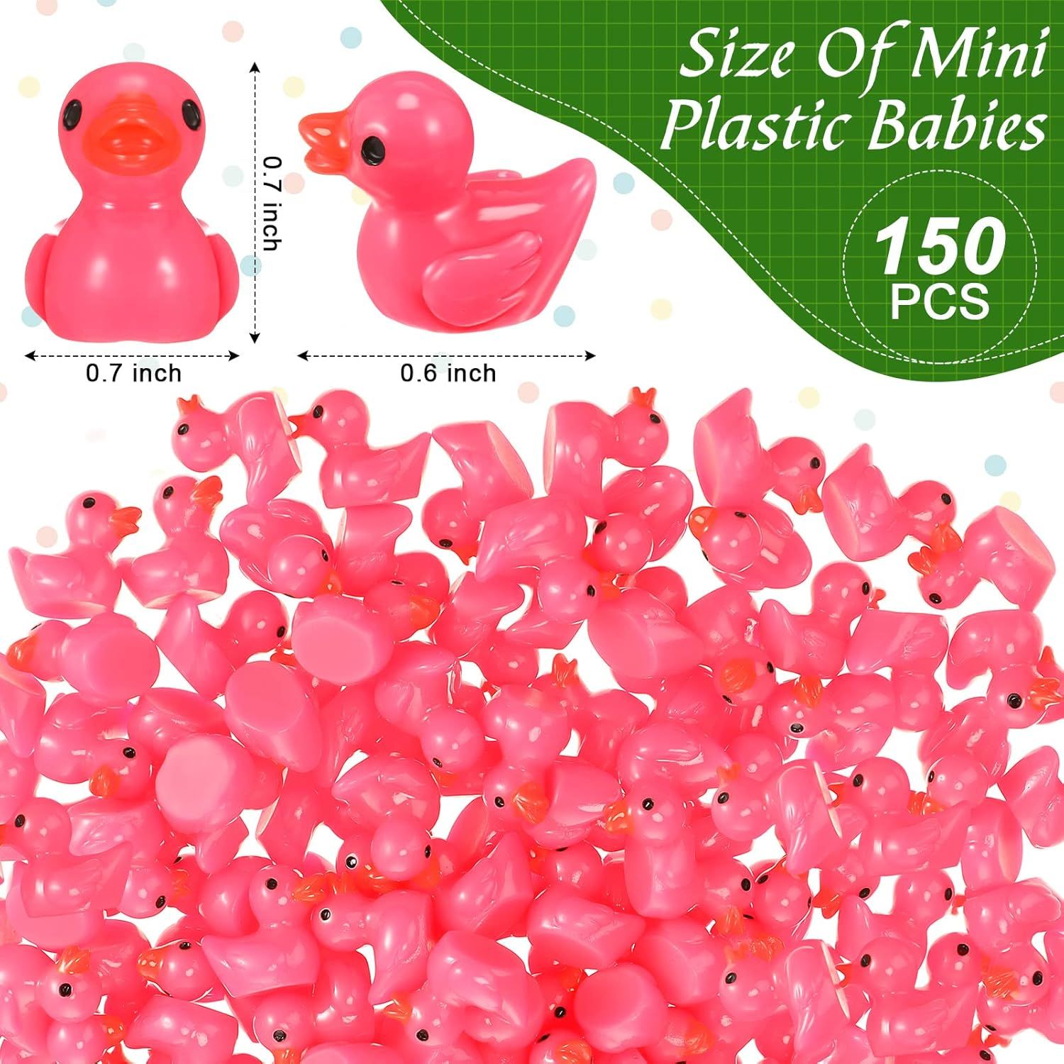 150 Pcs Mini Resin Ducks Pink Tiny Ducks Miniature Duckies Bulk Small Plastic Duckies Figures for Office Home Hide and Seek Prank Game Craft Dollhouse Party Favor Gift Valentine - Image 3