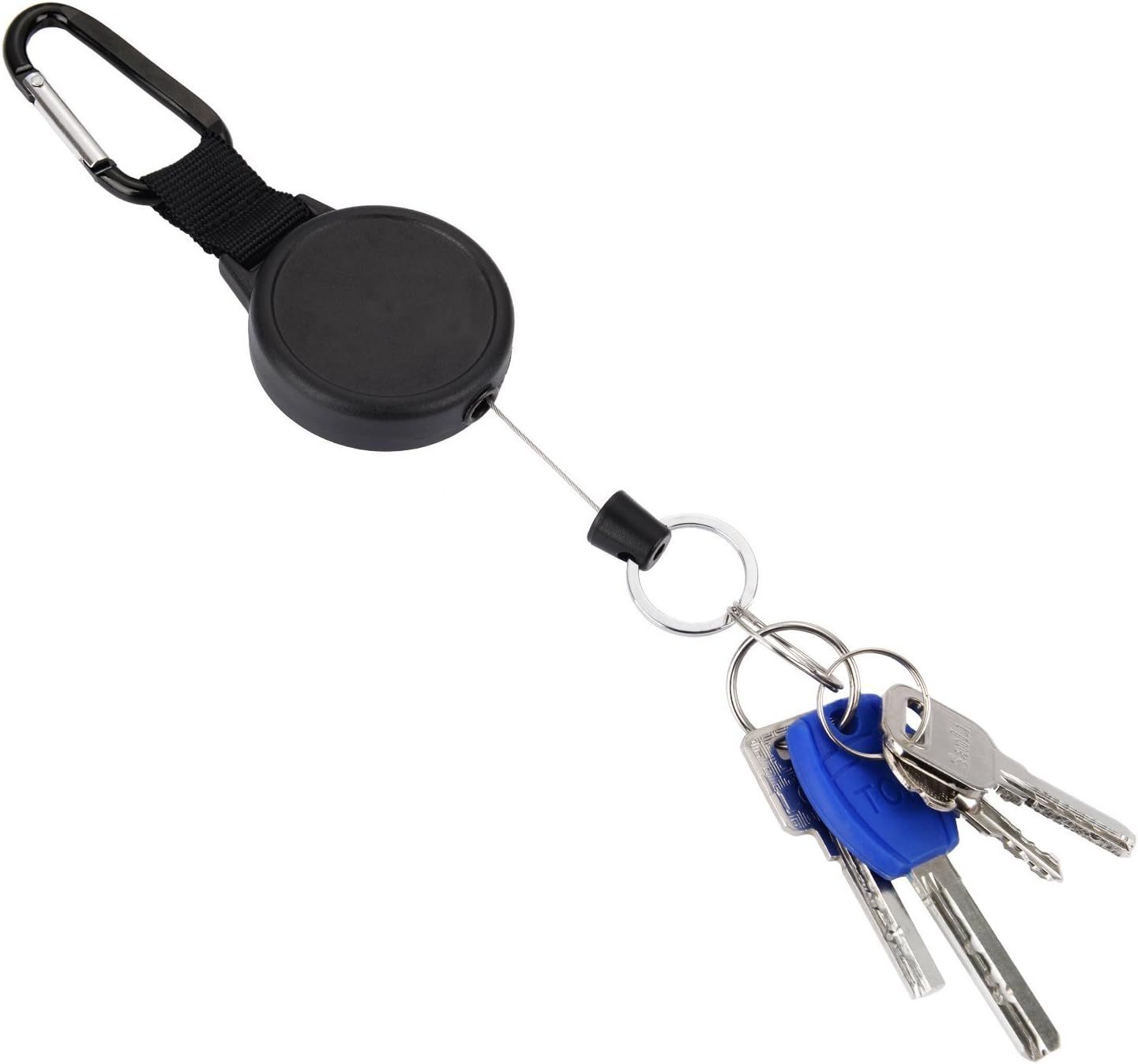 Retractable Keychain Black Badge Reels with 39 Inches Steel Wire Rope Heavy Duty Badge Holders for ID Card Key Chains Office Worker Doctor Nurse Employee Students(2 Pieces) - Image 6