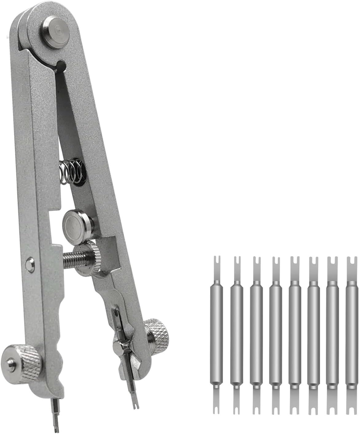 Watch Spring Bar Plier Tool Set Watchband Pliers with 10 Pins,Watch Wrist Ban Repair Remove Tool,Spring Plier Tweezer,Removal Tool for Watch Pin Strap Band Watch Link-Sliver - Image 1