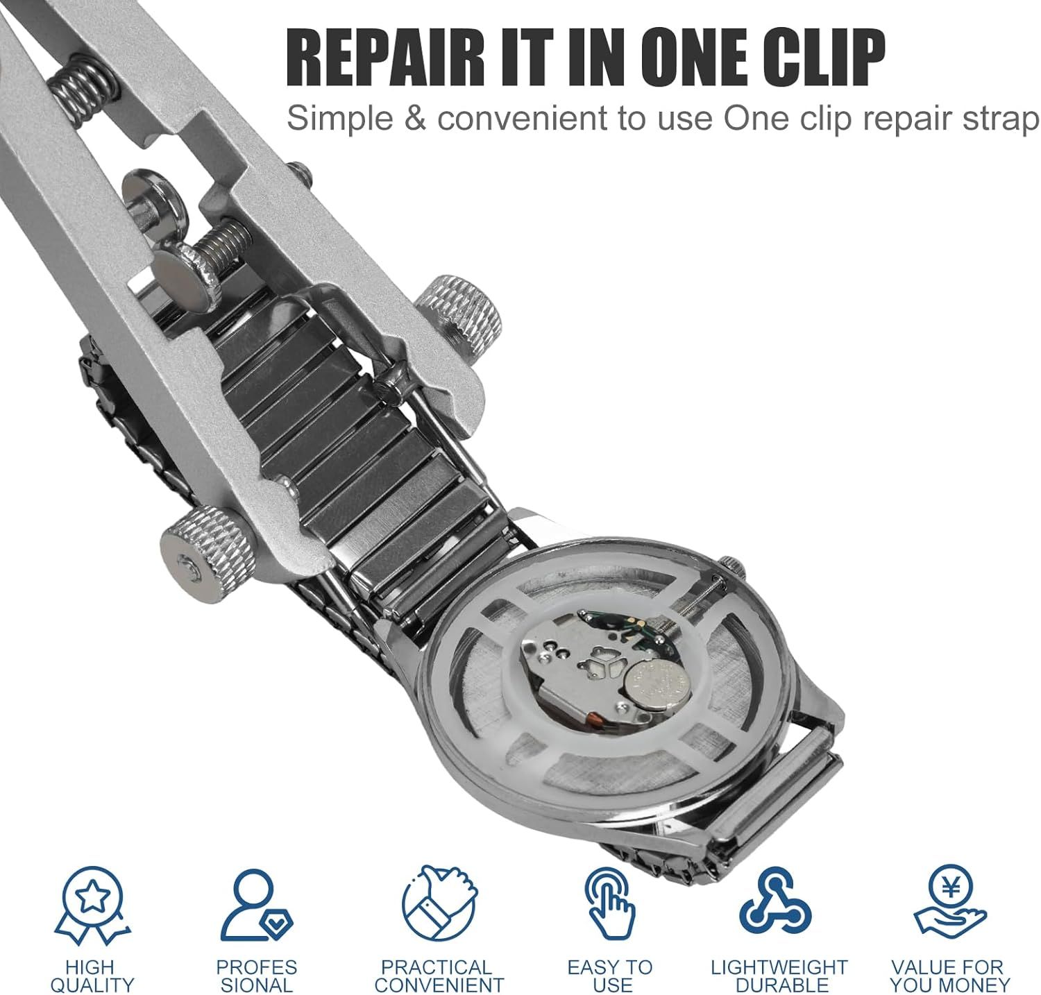 Watch Spring Bar Plier Tool Set Watchband Pliers with 10 Pins,Watch Wrist Ban Repair Remove Tool,Spring Plier Tweezer,Removal Tool for Watch Pin Strap Band Watch Link-Sliver - Image 2