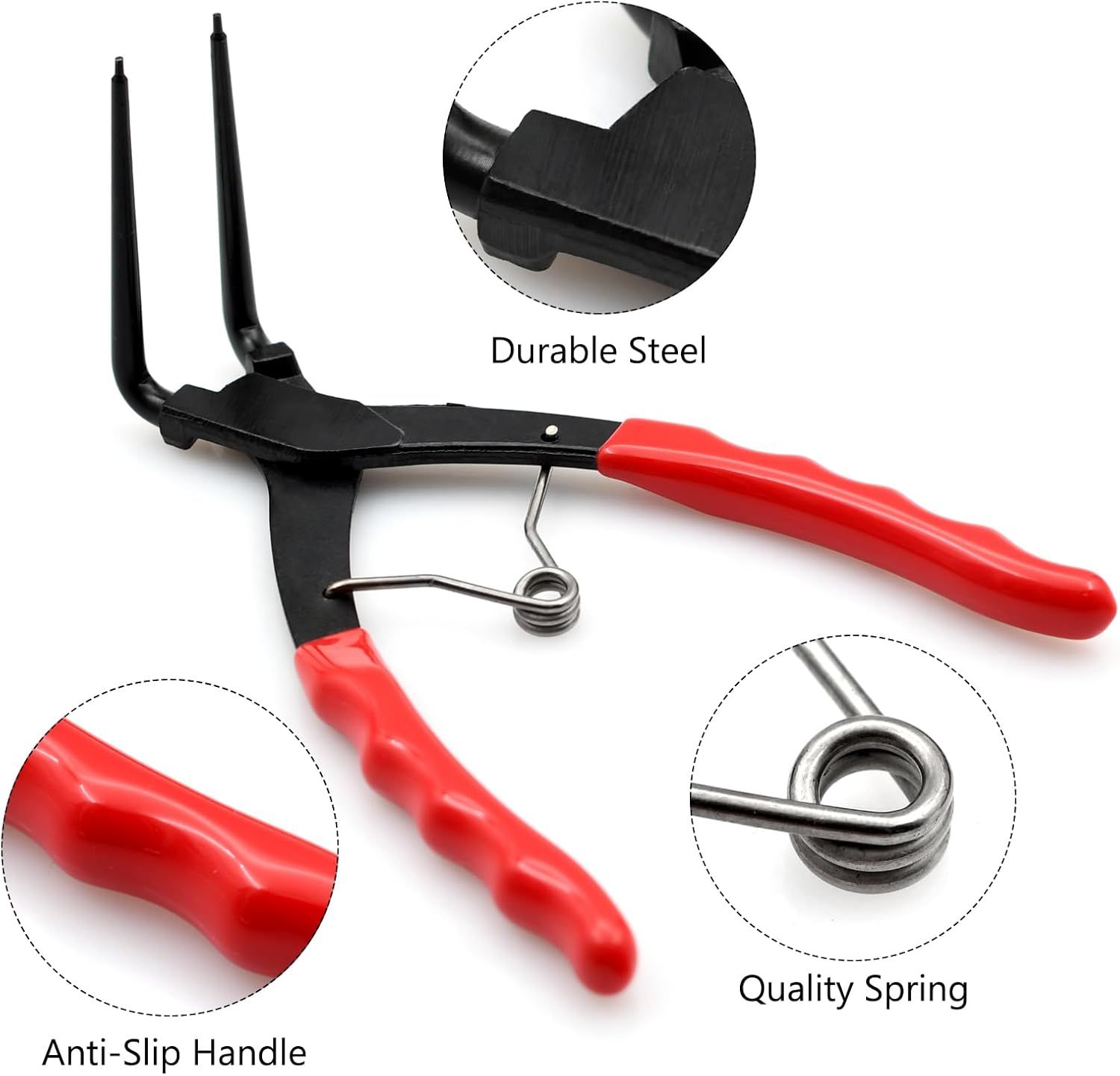 90 Degree Long Nose Snap Ring Pliers, Internal Master Cylinder Circlip Bent Lock Retaining Ring Pliers for Trucks Motorcycles Cars - Image 5