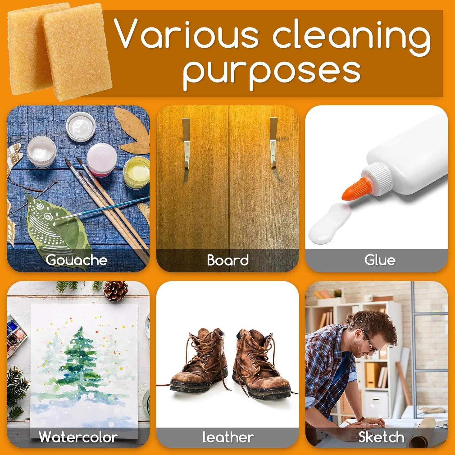 12 Pieces Glue Residue Pick up Eraser Rubber Cement Eraser Cleaning Rubber for Removing Adhesive and Residues from Paper Plastic and More - Image 7