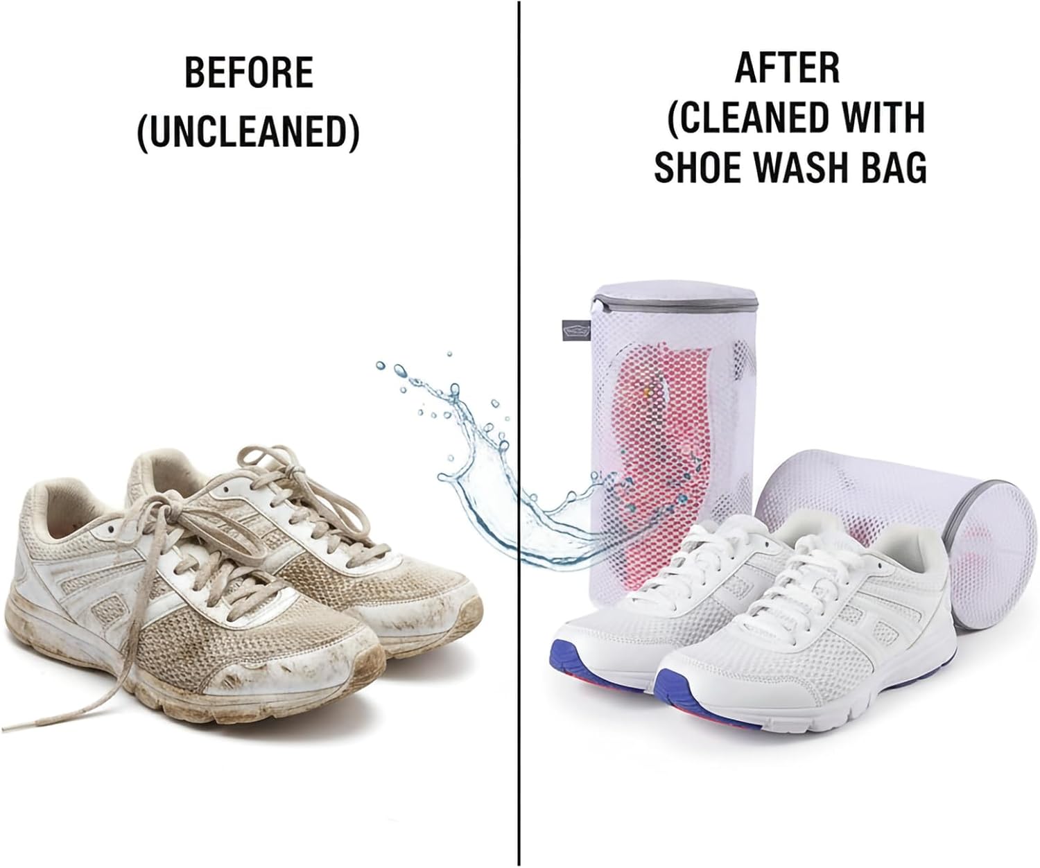 Kimmama Shoe Washing Machine Bag, Shoe Bag for Washing Machine, Mesh Laundry Bags for Sneakers, Footwear, Trainers, Slippers, Honeycomb Net, Grey Zipper, 7x15