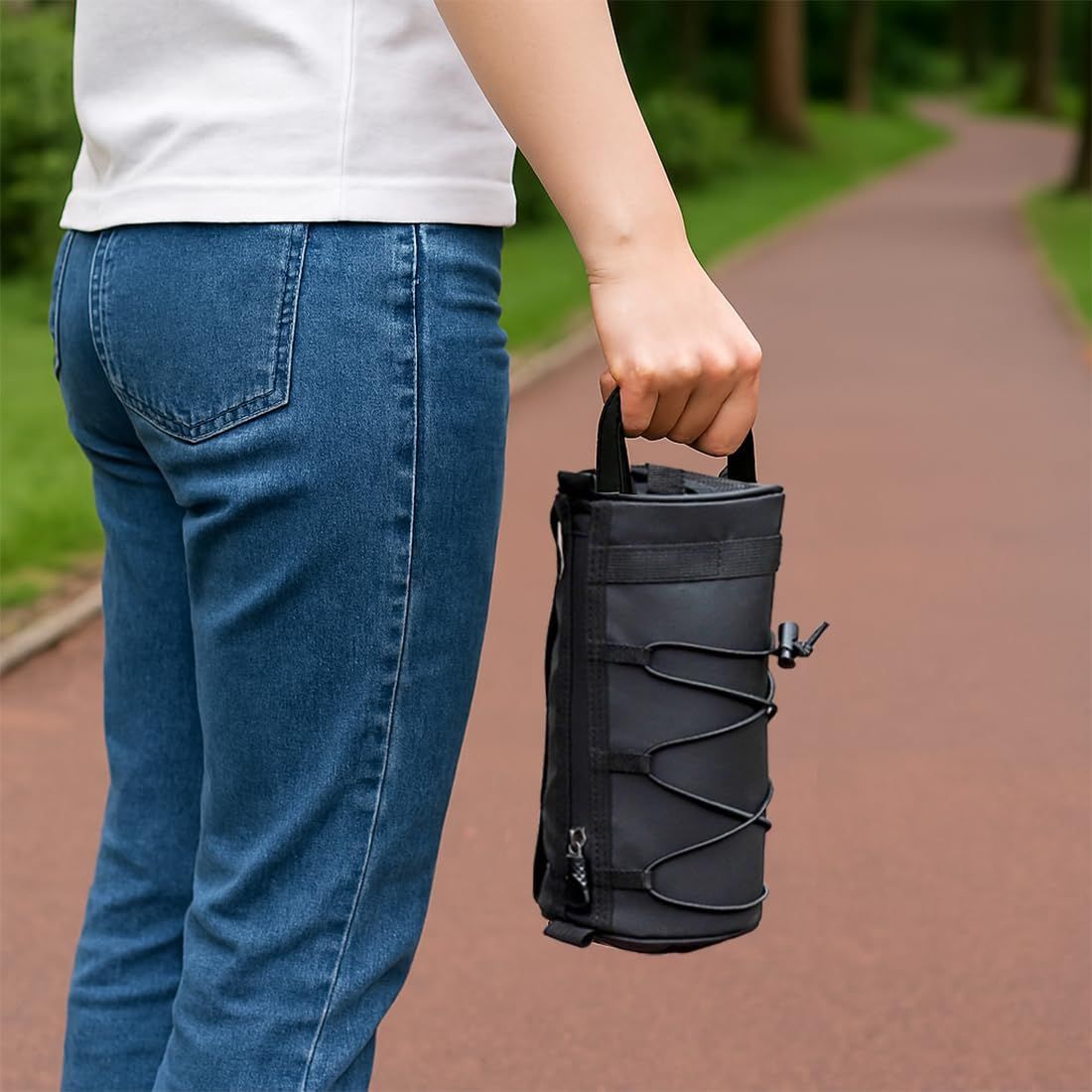 2.5L Bike Handlebar Bag, Waterproof Bicycle Accessories, Bike Frame Front Pouch with Zipper and Shoulder Strap - Image 6