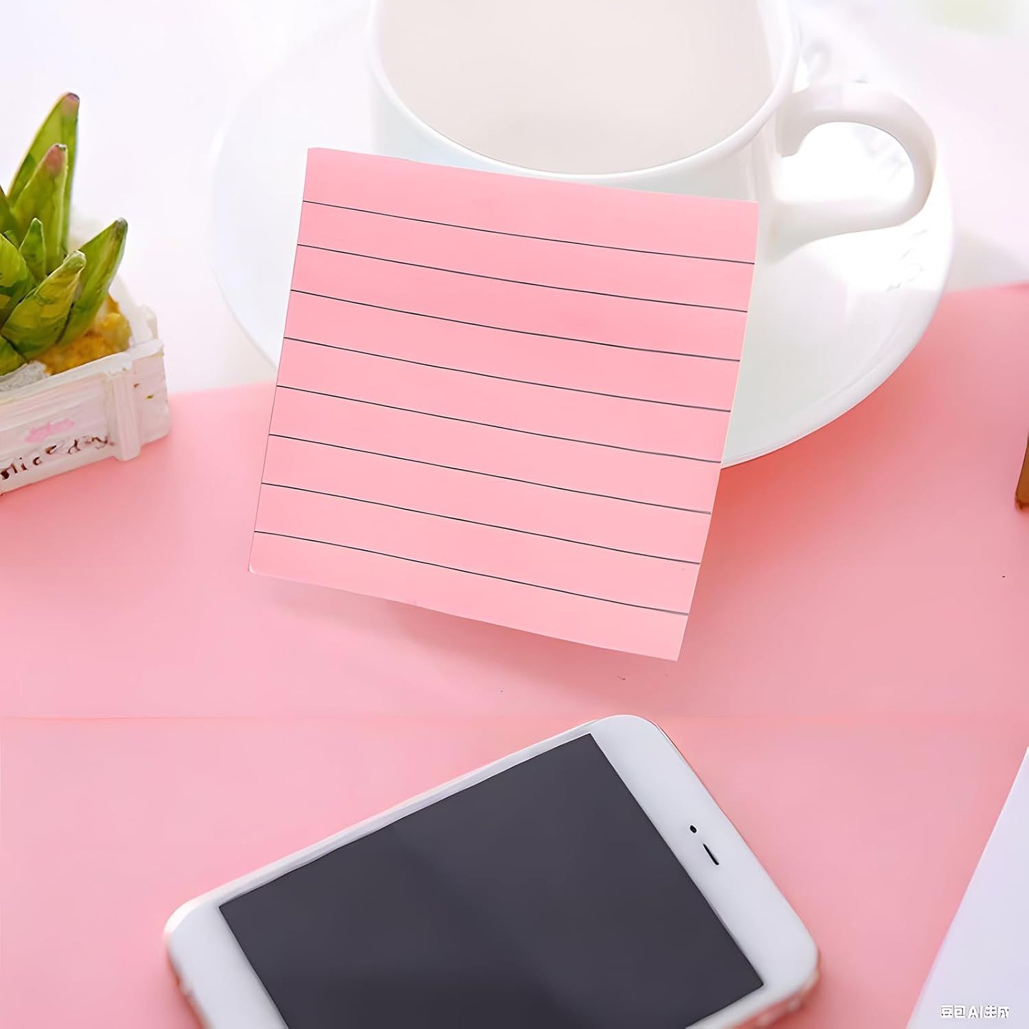 Pink Lined Sticky Notes, 3