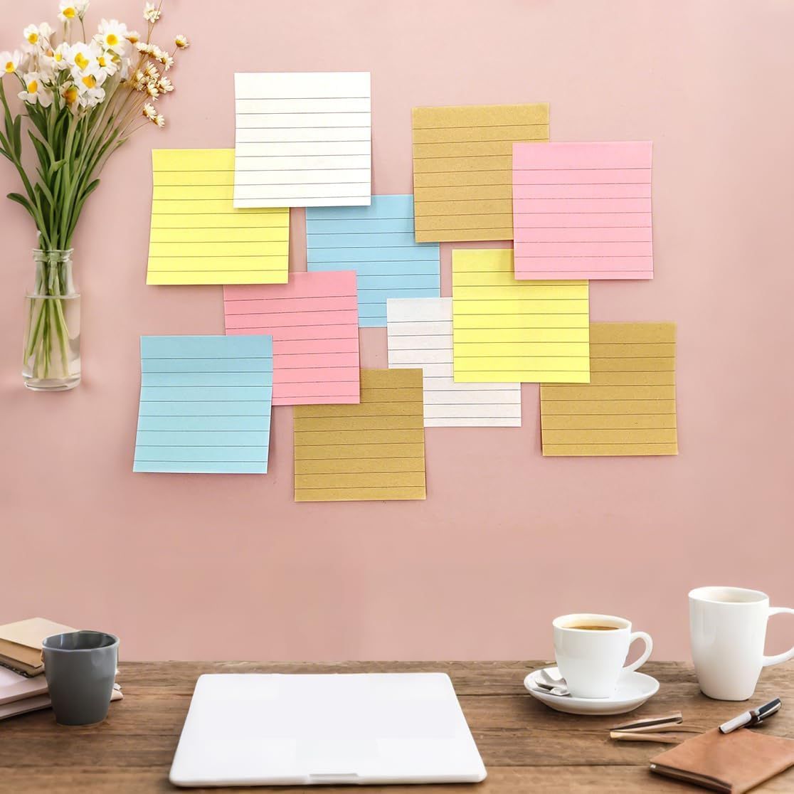 Pink Lined Sticky Notes, 3