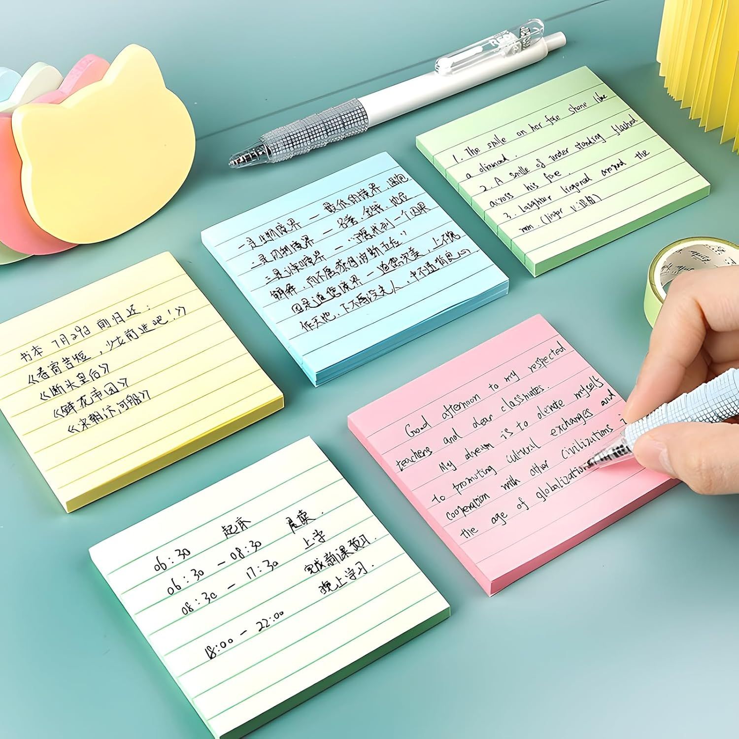 Pink Lined Sticky Notes, 3