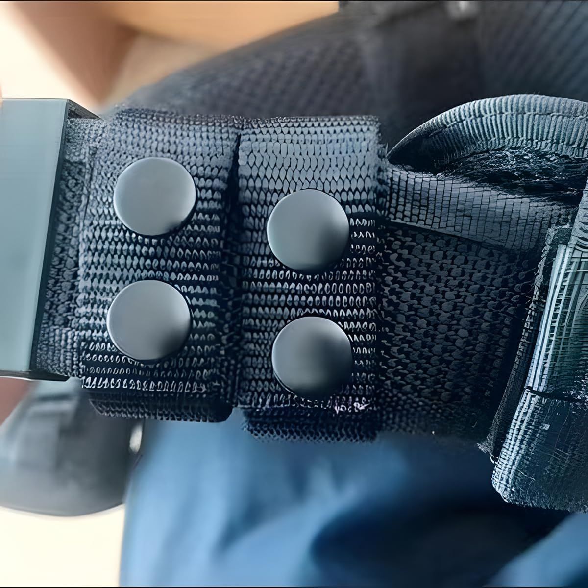 10 PCS Black Nylon Belt Keepers, Double Snaps Security Tactical Belt Keepers for 2