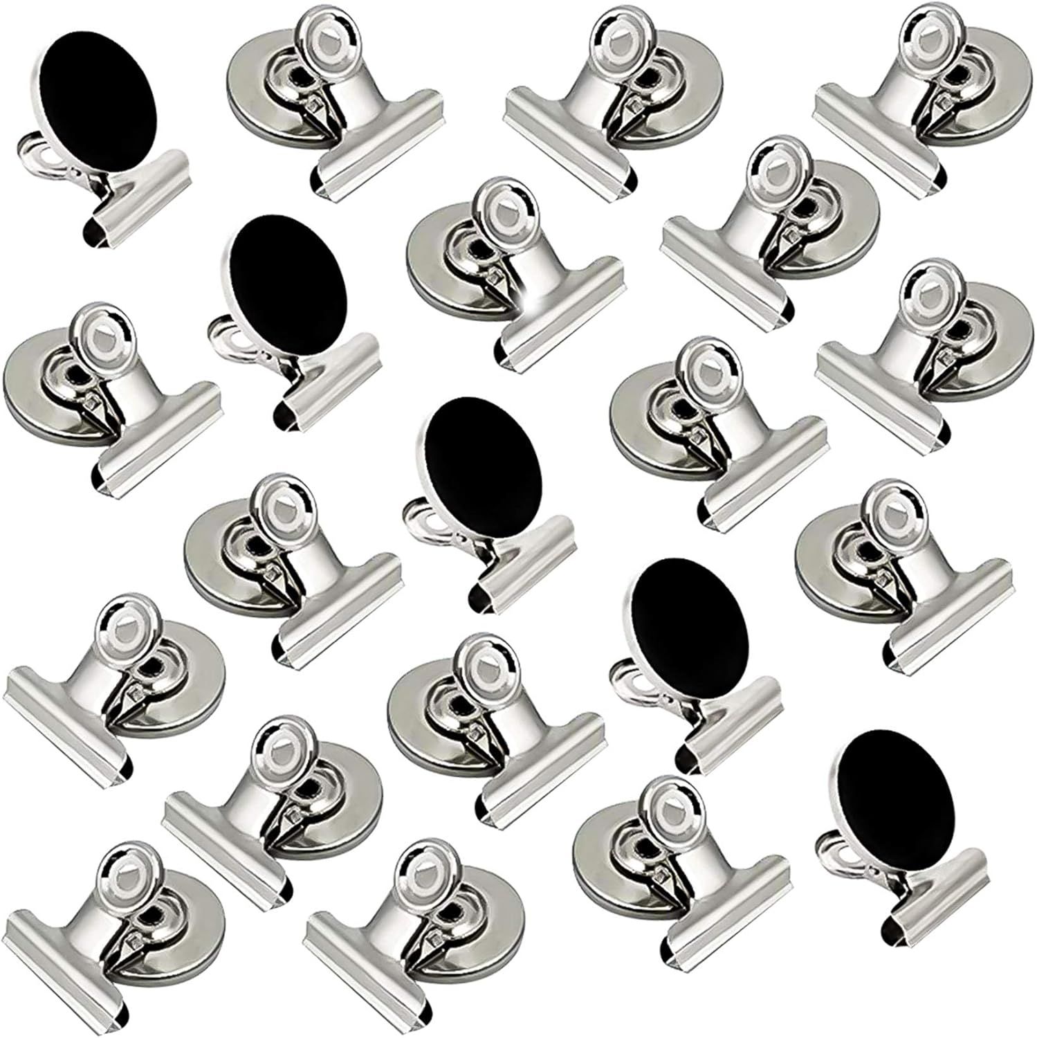20 Pack Fridge Magnets Refrigerator Magnets, Strong Magnetic Clips Heavy Duty, Magnet Clips for Whiteboard, Magnets for Fridge Locker Office Accessories (Silver) - Image 1