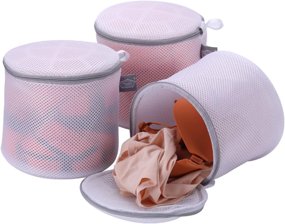 Kimmama Bra Washing Bags for Laundry, Lingerie Bags for Washing Delicates, Bra Laundry Bag for Washing Machine, Sandwish Mesh, 7x7x7