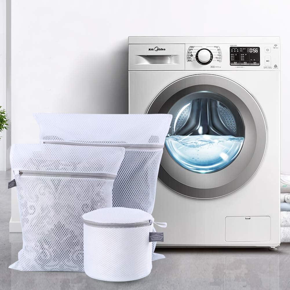 Kimmama Bra Washing Bags for Laundry, Lingerie Bags for Washing Delicates, Bra Laundry Bag for Washing Machine, Sandwish Mesh, 7x7x7