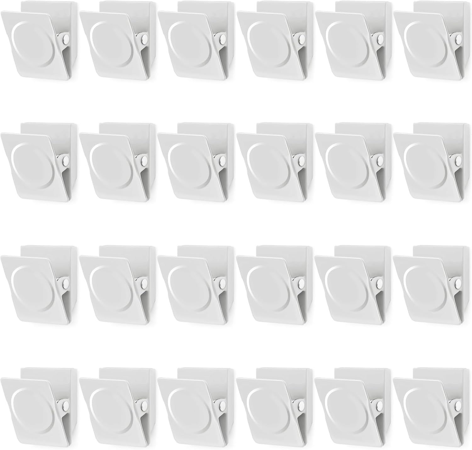 24Pcs Whiteboard Magnets, Strong Magnetic Clips Refrigerator Magnet, Magnet Clips Heavy Duty, White Metal Clip with Magnets for Home, Office, Classroom Teacher Supplies - Image 1