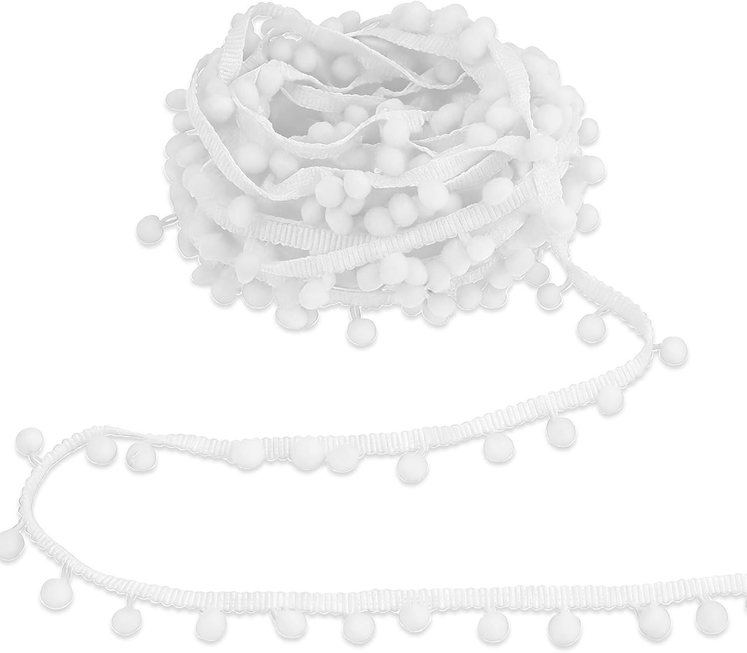 30 Yards Mini Pom Poms Trim Ribbon, 0.79