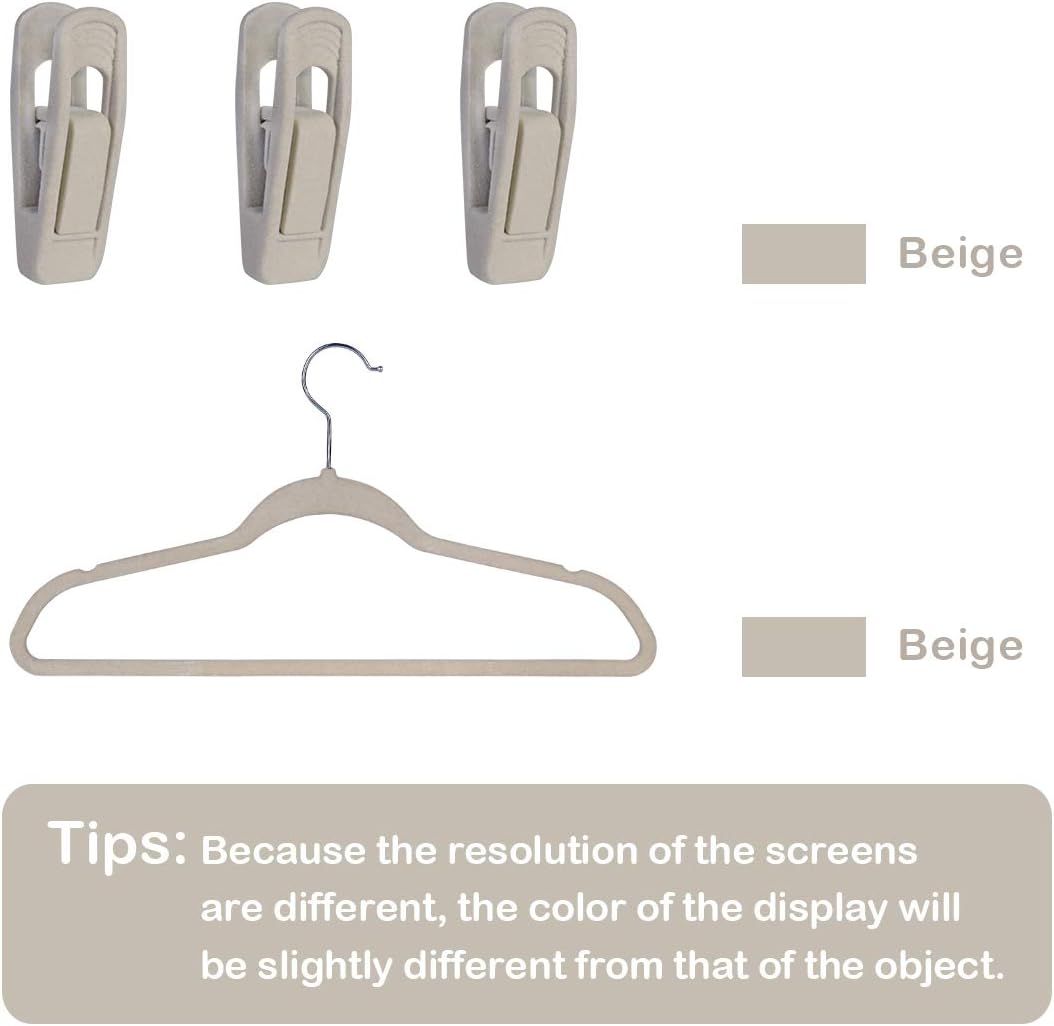 Velvet Hangers - Strong Finger Clips for Thin Pants (20pc, Beige) - Image 3