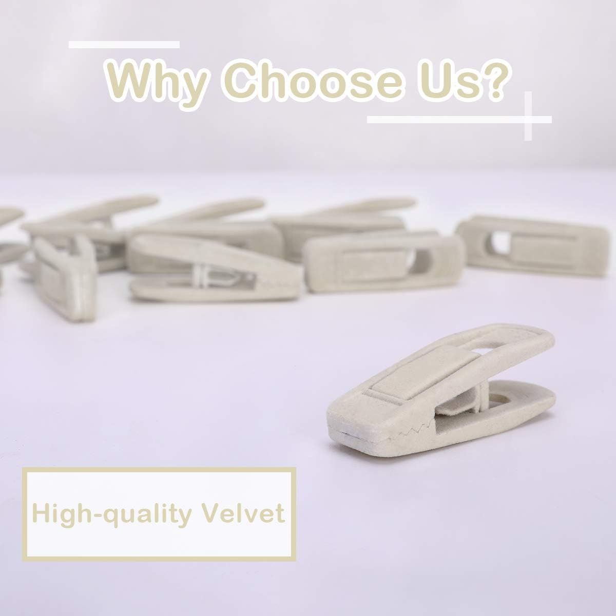 Velvet Hangers - Strong Finger Clips for Thin Pants (20pc, Beige) - Image 5
