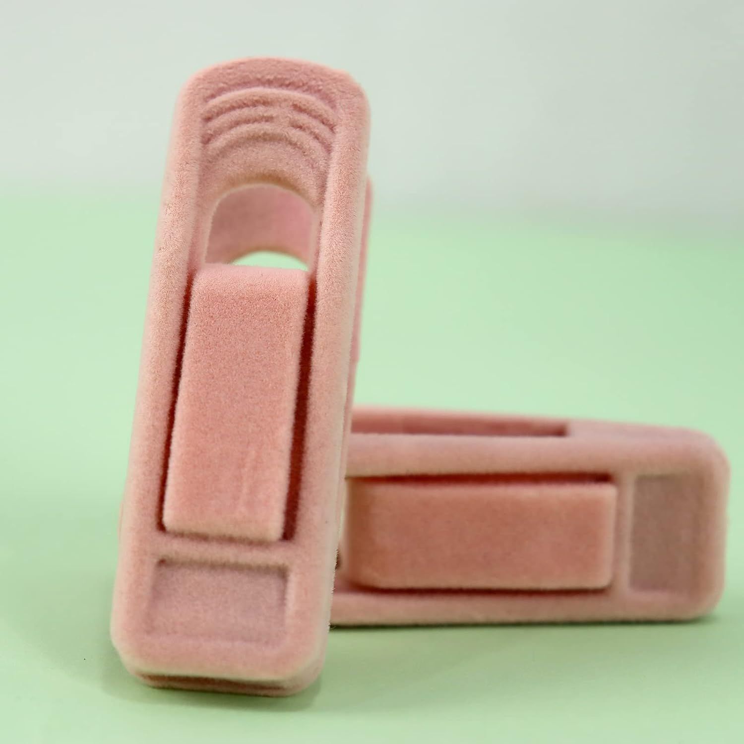 Light Pink Velvet Hangers - Strong Finger Clips for Thin Hangers, Perfect for Suits, Skirts, Pants & Baby Clothes - Image 6