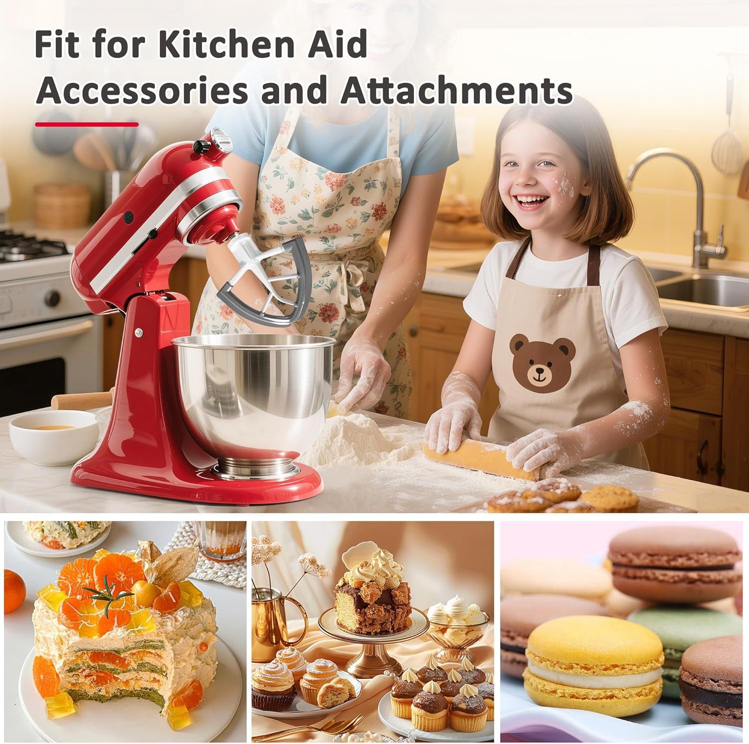 Flex Edge Beater for KitchenAid 4.5/5 Qt Tilt-Head Stand Mixer – Silicone Paddle, Dishwasher Safe, Flexible Silicone Edges Bowl Scraper For Kitchen Aid Accessories and Attachments (Grey) - Image 6