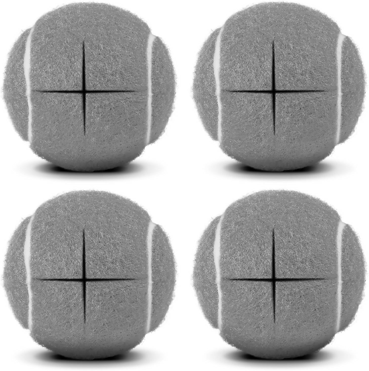 4 Pcs Tennis Balls Precut for Walkers Pre Cut, Walkers Legs Universal Precut GlideBalls for Indoor, Silent Gliding and Floor Protection（Grey） - Image 1