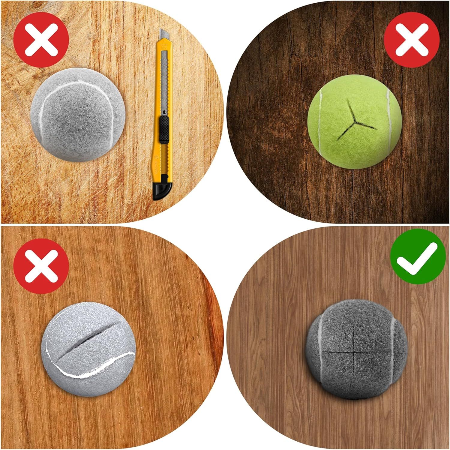 4 Pcs Tennis Balls Precut for Walkers Pre Cut, Walkers Legs Universal Precut GlideBalls for Indoor, Silent Gliding and Floor Protection（Grey） - Image 4