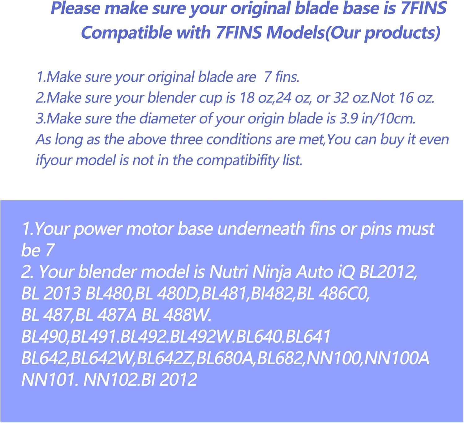 1-pack Extractor Blade Assembly 7 Fins Ninja Blender Blade Ninja Blender Replacement Parts Compatible with Ninja Blenders Auto iQ BL480 BL482 BL642 BL682 NN102 - Image 4