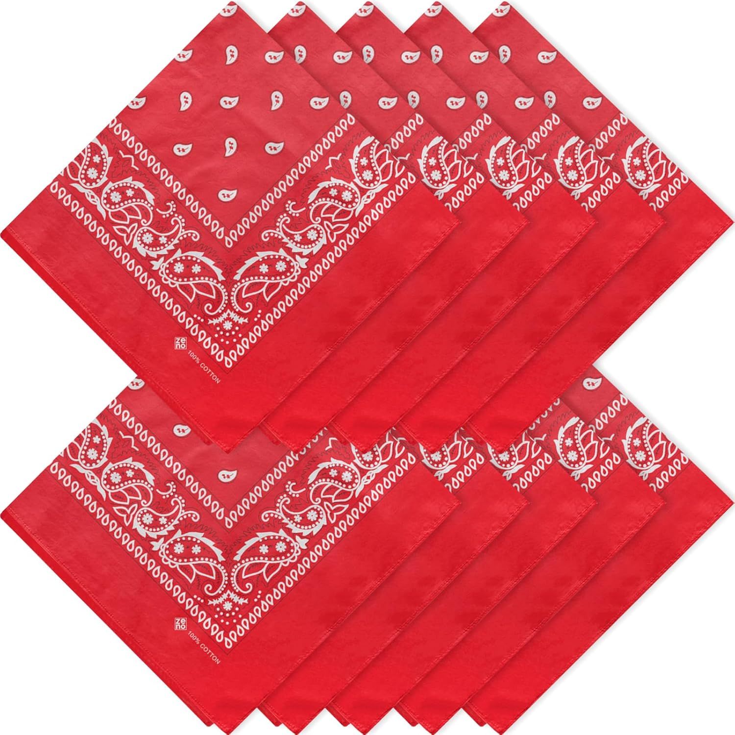 100% Cotton & Natural Fibers Bandana Scarf - Soft, Durable, Machine Washable – Unisex for Men & Women - 10 Pack - Image 1