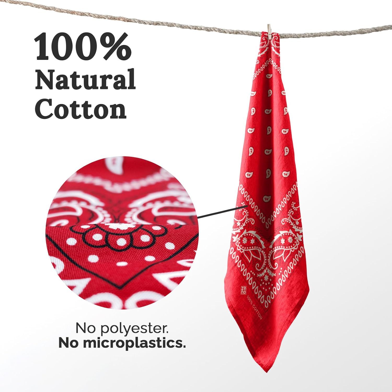 100% Cotton & Natural Fibers Bandana Scarf - Soft, Durable, Machine Washable – Unisex for Men & Women - 10 Pack - Image 3