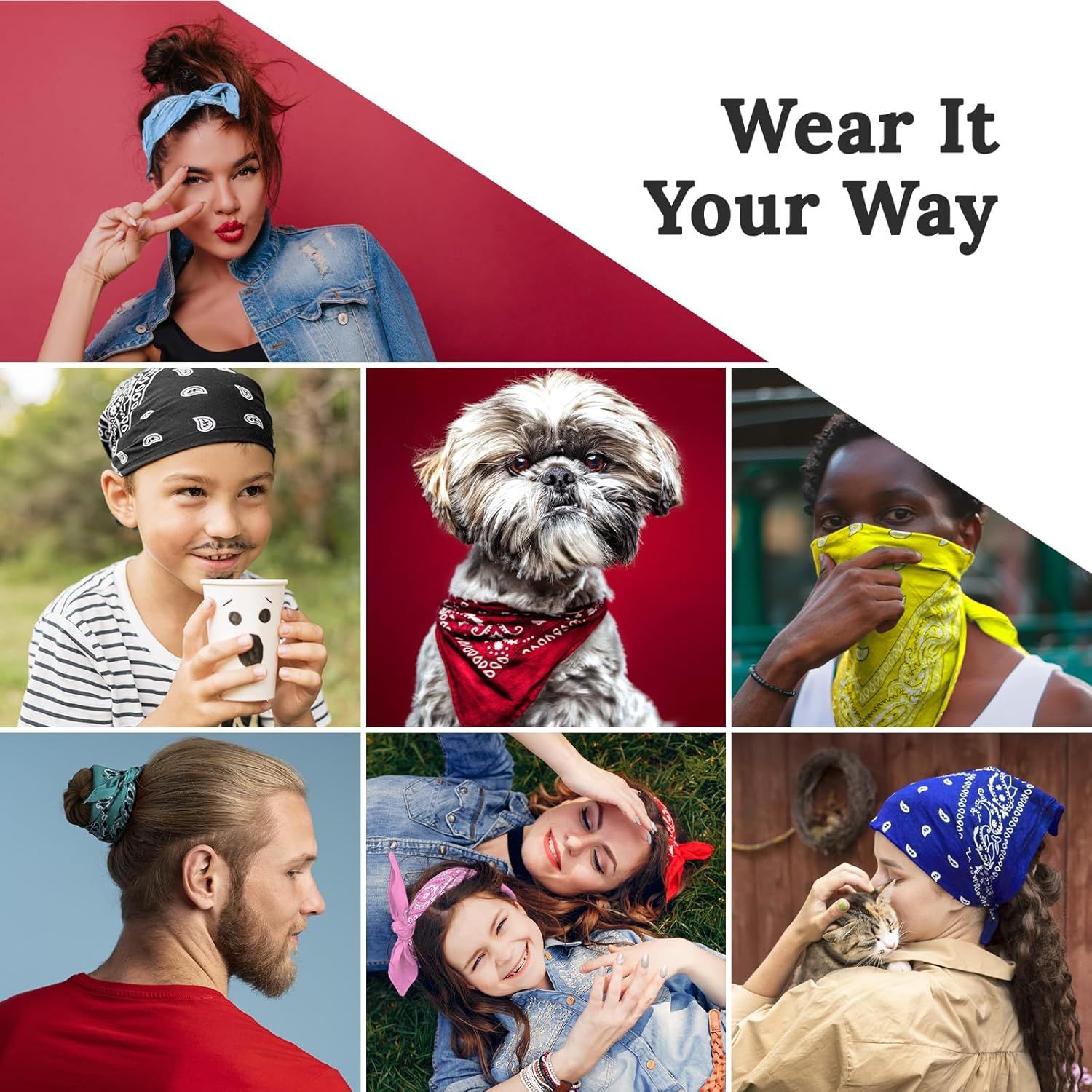 100% Cotton & Natural Fibers Bandana Scarf - Soft, Durable, Machine Washable – Unisex for Men & Women - 10 Pack - Image 6