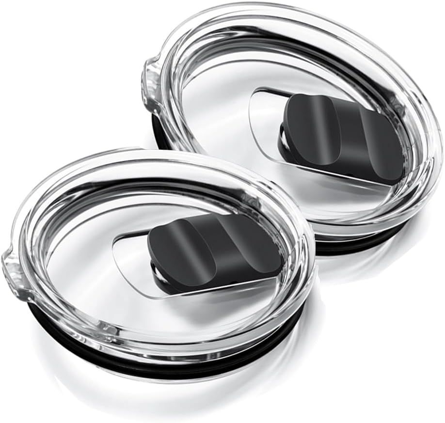 2Pcs 30oz Replacement Yeti Tumbler Lids, Only for Yeti 30 oz Tumbler, 14 oz Mug, with Strong Magnetic Slider Switch, Good Spill Proof Effect Coffee Cup Travel Cover Lids, BPA Free - Image 1
