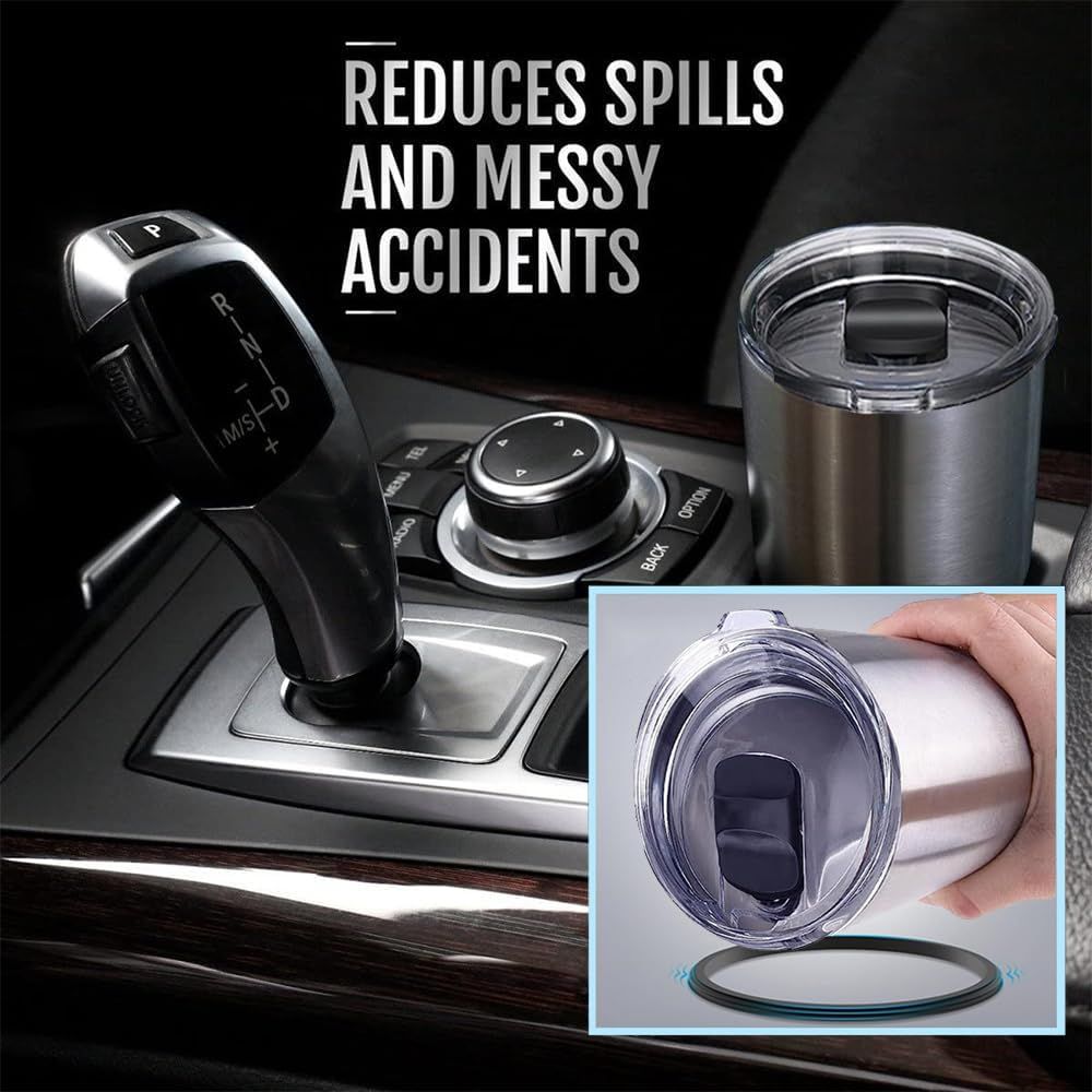 2Pcs 30oz Replacement Yeti Tumbler Lids, Only for Yeti 30 oz Tumbler, 14 oz Mug, with Strong Magnetic Slider Switch, Good Spill Proof Effect Coffee Cup Travel Cover Lids, BPA Free - Image 3