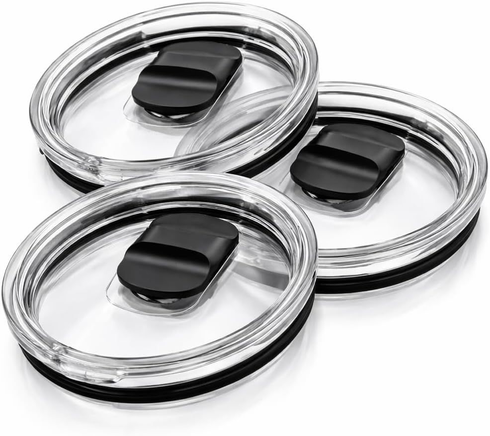 Replacement Tumbler Lids 3 Pack for YETI 20 oz & 10/24 oz Mugs Straw– Magnetic Slider Spill Leak-Resistant Travel Cup Covers, Universal BPA-Free Coffee Cup Fit for Ozark Trail & RTIC Hot & Cold Drinks - Image 1