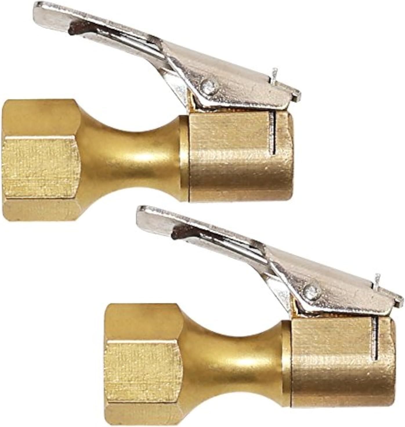 2 Pack Open Flow Straight Lock-On Air Chuck with Clip for Tire Inflator - Image 1