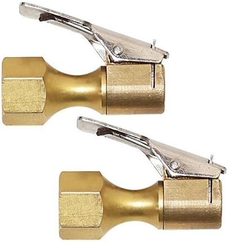 2 Pack Open Flow Straight Lock-On Air Chuck with Clip for Tire Inflator - Image 2