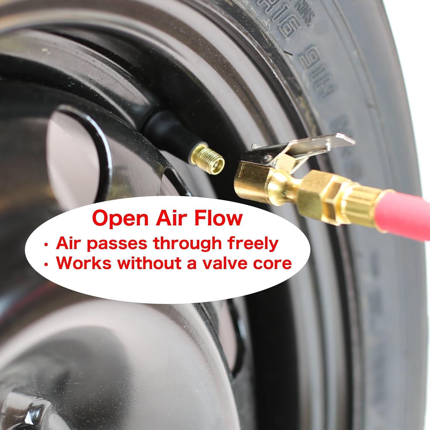 2 Pack Open Flow Straight Lock-On Air Chuck with Clip for Tire Inflator - Image 3