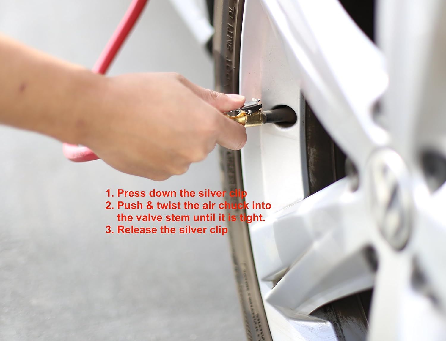 2 Pack Open Flow Straight Lock-On Air Chuck with Clip for Tire Inflator - Image 5
